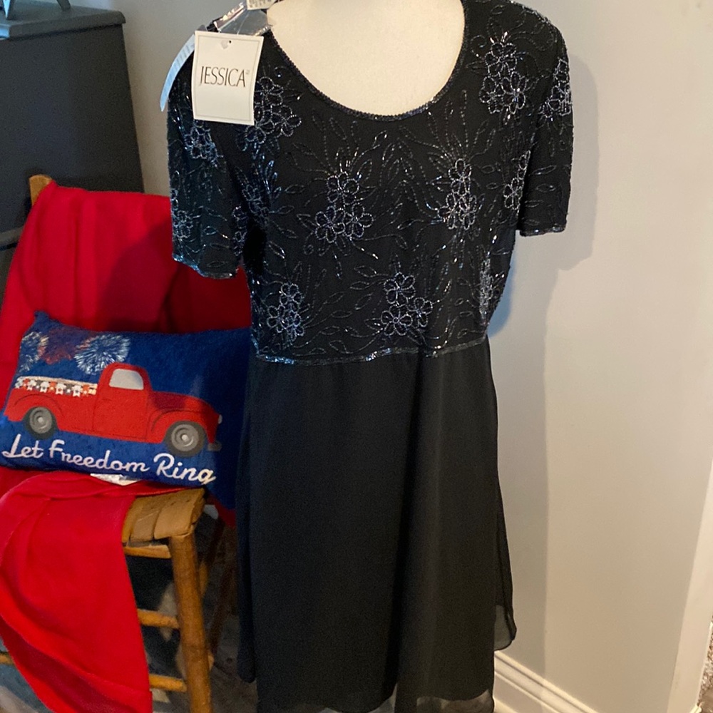 Sz 14 elegant little black dress nwt Jessica